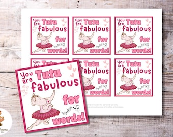 Tutu Fabulous Gift Tags – Printable Ballerina Dog Tags for Dancers or Recital Gifts | Ballet Tap Jazz Congrats Gift | Instant Download PDF