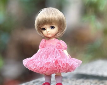 Lati Yellow Puki Fee bjd dollfie Pink Dolly Dress