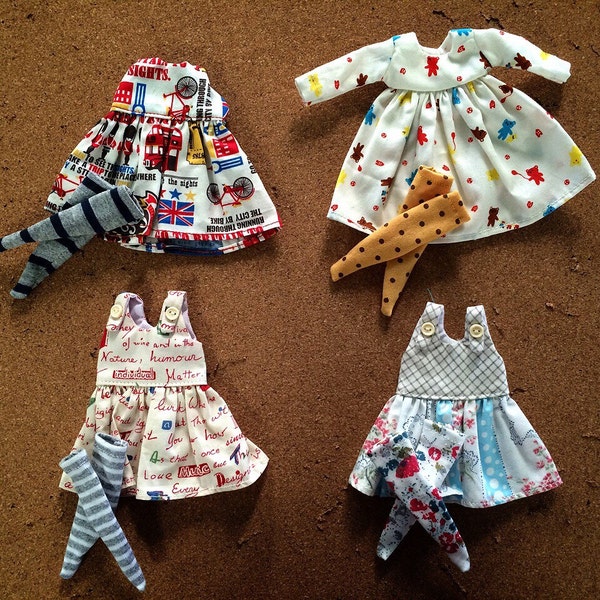 Lot of 4 set neo blythe dresses and socks