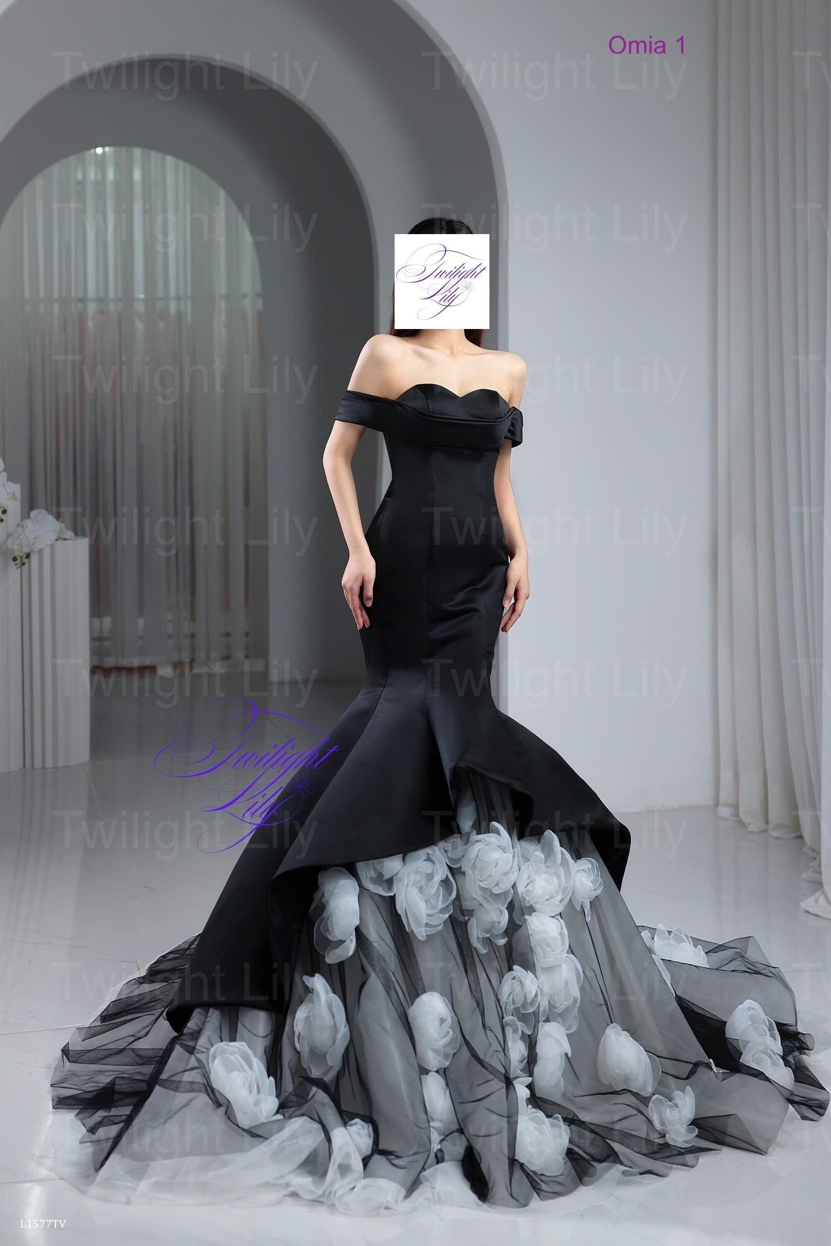 Black Trumpet Gown - Etsy Black Trumpet Gown - Etsy