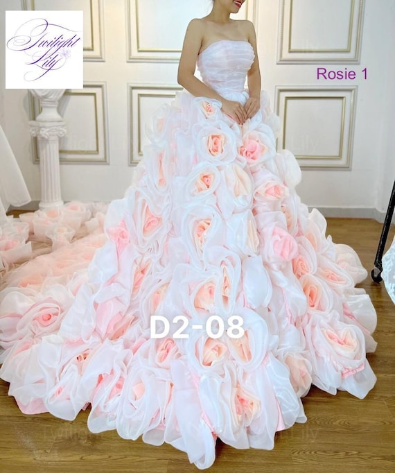 etsy pink wedding dress Pink Wedding Gown