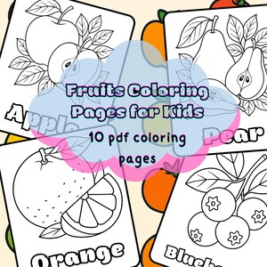 Fruits Coloring Pages for Kids – 10 Fun Printable Sheets with Fruit Names to Color