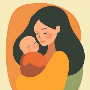 10 momenti teneri: Clipart per la festa della mamma / Illustrazione di una famiglia calorosa / Arte stampabile per diari, acquerello, vettoriale JPG di alta qualità