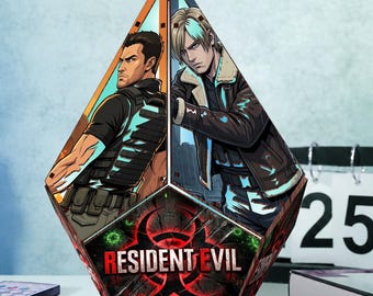 Resident Evil Leon S. Kennedy Wooden Night Light, Survival Horror Game LED Lamp, Jill Valentine Wood Light, Gamer Room Decor
