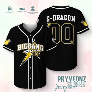 BIGBANG GDRAGON ユニフォーム Bigbang Baseball Jersey - Etsy