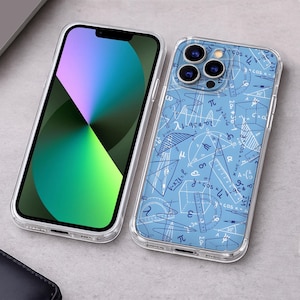 Wiskunde telefoonhoesje, wiskunde formule iPhonegeval, geometrie patroon telefoonhoes, STEM student cadeau, algebra leraar cadeau, nerd esthetiek