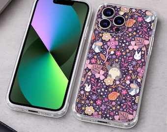 Cartoon Spirited Away Totoro Phone Case for iPhone 11 12 13 14 15 16 17 Pro Max Mini X Xs Max 8 Plus, Anime Galaxy S25 Ultra