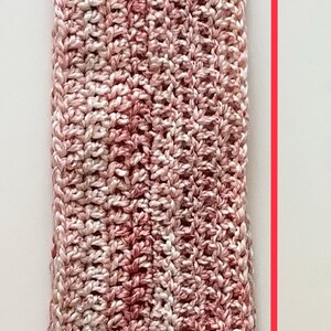 Pink Crochet Infinity Cowl Scarf, Christmas Gift, Holiday Gift, Mobius Scarf, Winter Scarf image 5