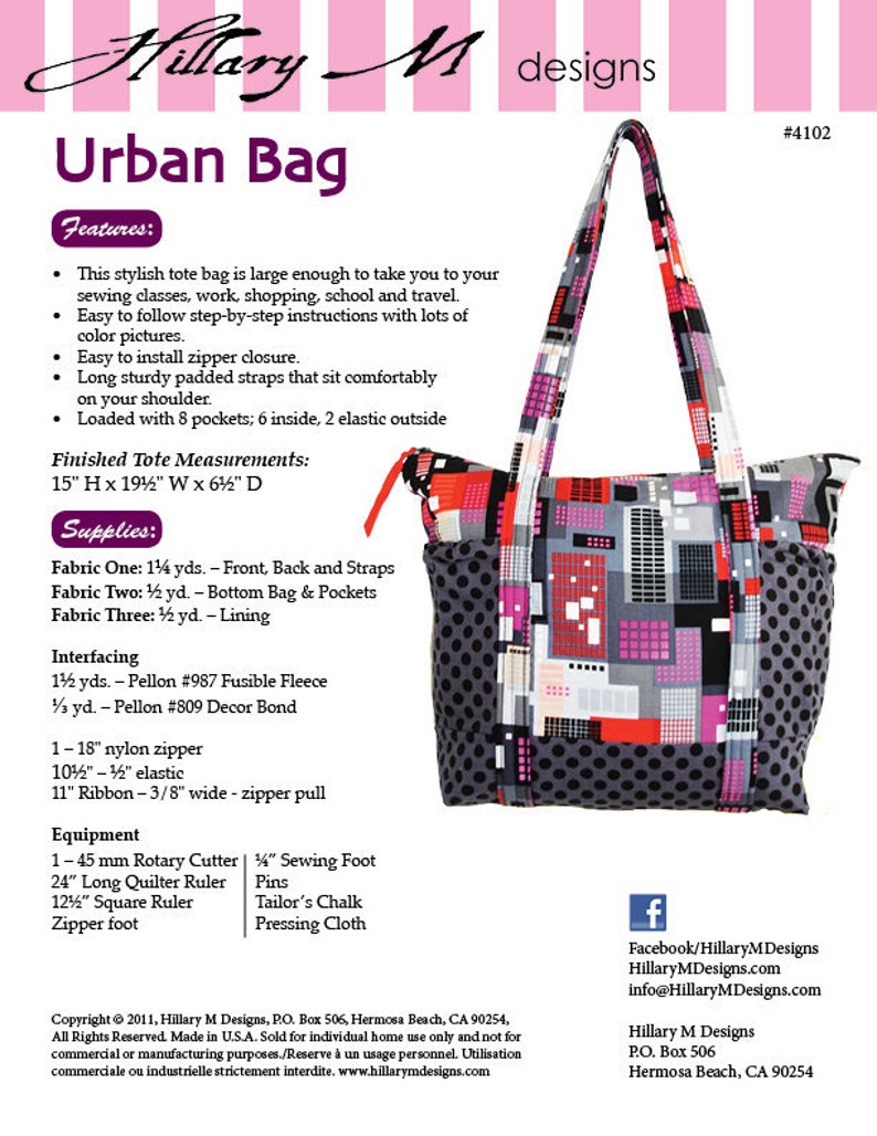 PDF Urban Diaper Tote Bag Purse SEWING PATTERN image 3