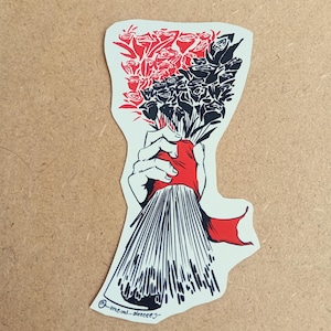 Rode en zwarte rozen van libertair socialisme - linkse sticker