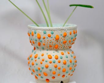 Unique Ceramic Planter – Fun Stoneware Planter for Small Plants