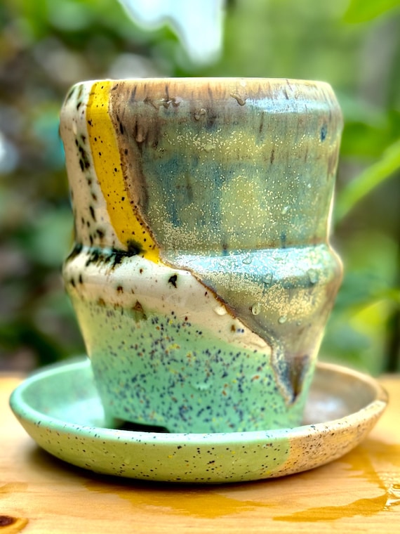 Handmade Ceramic Planter With Saucer: Theodore Planter for Indoor Small to  Medium Sized Plants - Etsy