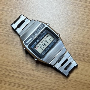 Reloj Seiko A159-5019 de cuarzo con cronógrafo y alarma digital LCD para hombre, año 1978