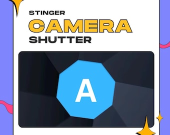 Transición de obturador de cámara OBS / Cambio de escena alfa WEBM para streamers / Transición de Twitch