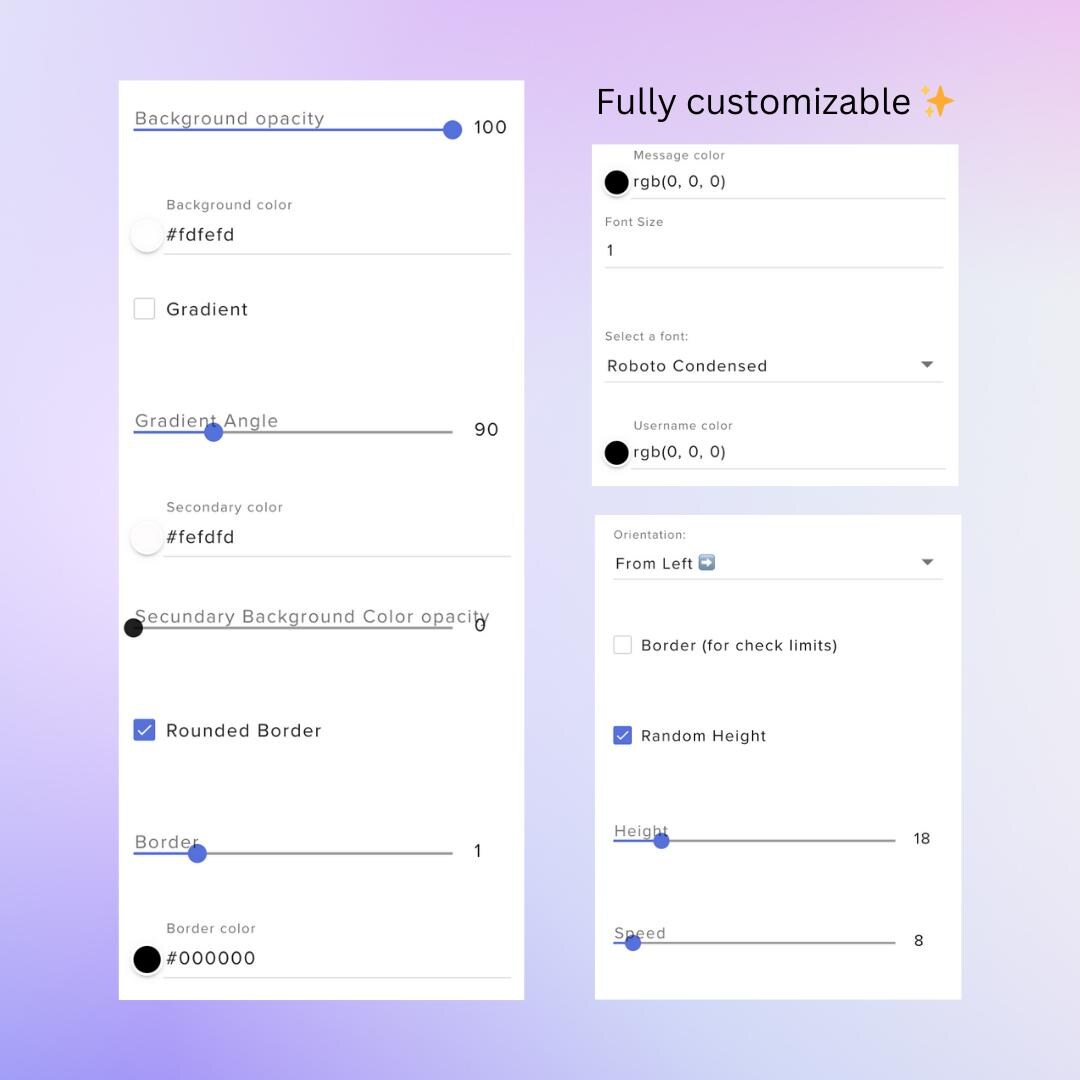 Horizontal Custom Stream Widget | Niconico Chat Overlay (twitch, OBS ...