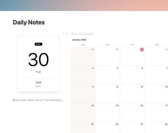 Widget de calendario de Notion