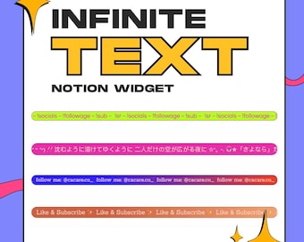 Widget de texto desplazable para Notion / Banner de marquesina infinita incrustado / Colores personalizados Velocidad de fuente