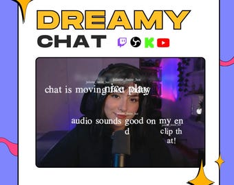 Widget de superposición de chat animado de ensueño / StreamElements, Twitch, Kick (Descarga digital)