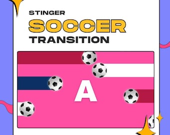 Paquete de transición Stinger para fútbol, 10 combinaciones de colores de banderas (descarga digital) / OBS / Twitch