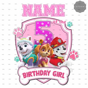 Custom Cartoon Birthday Png, Personalized Png, Birthday Girl Png, Family Dog Png, Dog Mommy Png, Gift For Kids, Custom Shirt For kid