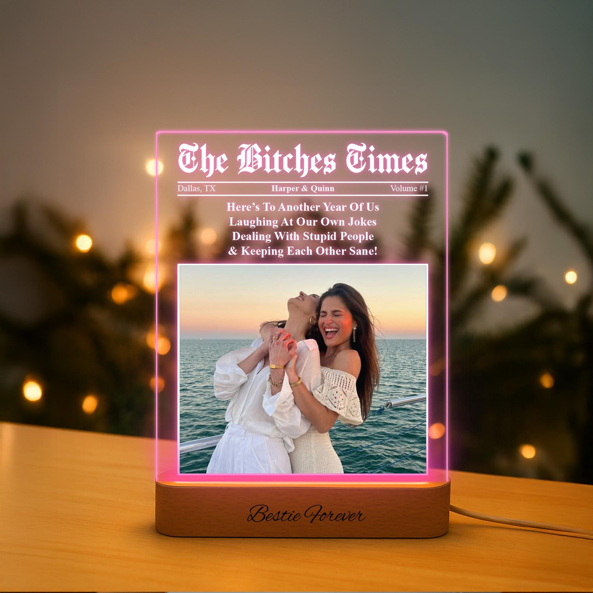 Custom Bestie Photo LED Light - Funny Magazine Design Best Friend Gifts ...