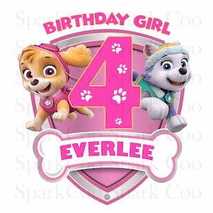 Personalized Birthday Girl Png, Custom Cartoon Birthday Girl Png, Dog Birthday Girl, Family Dog Png, Gift For Kids, Family Birthday Design
