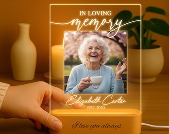 Personalized Memorial Photo LED Light – In Loving Memory Gift
