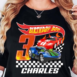 Personalized Lightning Car Birthday Boy PNG, Lightning Cars Checkered Png, Custom Birthday Family Png, Lightning Cars Png, Gift For Kids