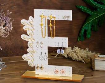 Personalized Acrylic Earring Holder: Custom Jewelry Organizer