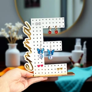 Personalized Acrylic Earring Holder Stand, Custom Jewelry Organizer