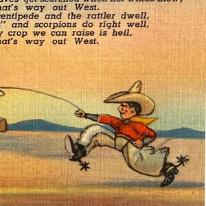 Vintage Postcard - That's Way Out West Poem Poetry Cowboy Lasso - Etsy