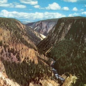 The Grand Canyon of Yellowstone National Park Wyoming WY Vintage Postcard