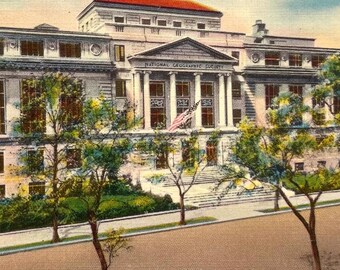 National Geographic Society Building, Washington, D.C. Vintage Linen Postcard