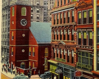 Old South Church, Boston Massachusetts MA Vintage Postcard