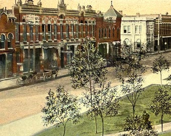 Antique 1911 Street Scene Court House Square, Austin, Minnesota MN  Vintage Postcard