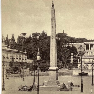 Rome, Italy - Piazza Del Popolo Vintage Postcard