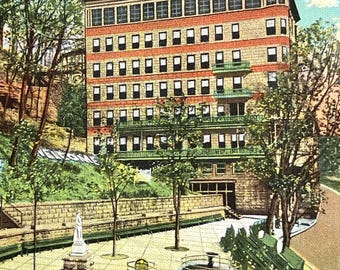 Eureka Springs, Arkansas AR - Basin Park Hotel and Park Vintage Postcard
