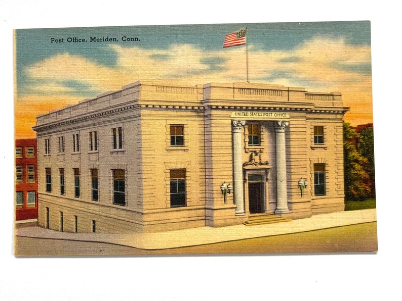 Meriden, Connecticut Post Office Building Vintage Linen Postcard - Etsy