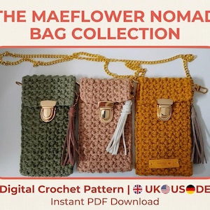 Crochet Bag Pattern Collection – Phone Bag, Clutch, Rebel Reaper (PDF)
