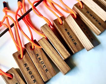 Knock on Wood Magnet, Personalized Wooden Magnet, Knock on Wood