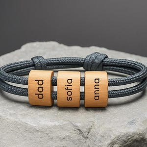 Personalized Bracelet With Kids Names, Custom Fathers Bracelet, Engraved Dad Jewelry, Personalized Gift For Dad, Gift For Husband
