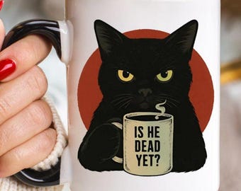 Sarcastic Grumpy Black Cat Coffee Mug - Gift for Liberal