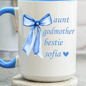 Godmother Proposal Mug Gift Aunt Godmother Bestie Bow Ceramic Mug Gift from Goddaughter Baptism Godmom Christmas Gift from Godson Godparent