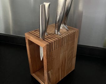 Oak knife block