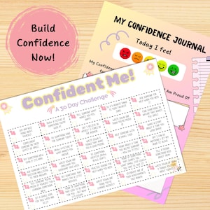 30 Day Confidence & Self Esteem Challenge for Kids | Printable Calendar, Journal, and Certificate | Confidence Building Activities for Kids