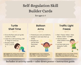 Self-Regulation Activity Cards: Calm-Down Corner Activities (PDF Pattern)