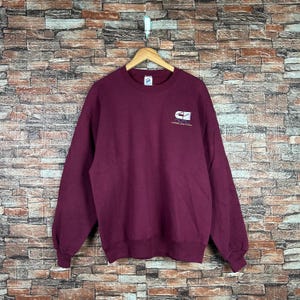 Vintage Cummins Cadec Sweatshirt Cummins Pullover Sweater Cadec Crewneck Jumper Cummins Cadec Embroidery Logo Red Colour Large Size