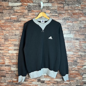 vintage 90s Adidas, black and white windbreaker pullover