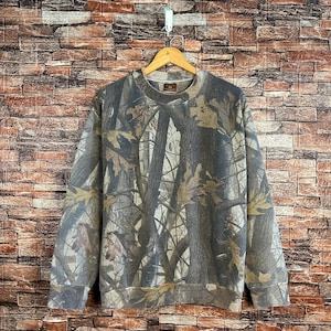 Vintage Camo Sweatshirt Camo Crewneck Camo Pullover Sweater Realtree Camo Art Logo Size Large