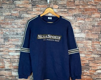 Vintage Ncaa Sports Sweatshirt Ncaa Sports Crewneck Ncaa Sport Pullover Sweater Ncaa Sports embroidered Logo Blue Colour Medium Size